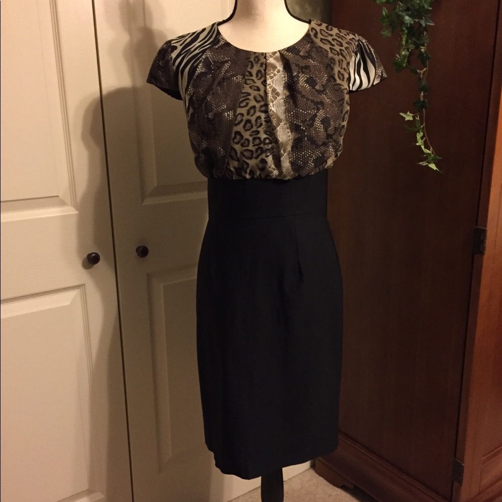 Tiana B. Animal print and black dress size 10 NWOT